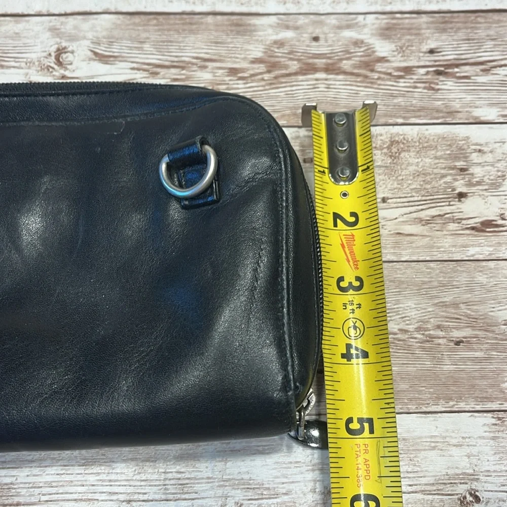 COPY - Black Soft Leather Clutch Wristlet Mini Purse Wallet Crossbody Bag